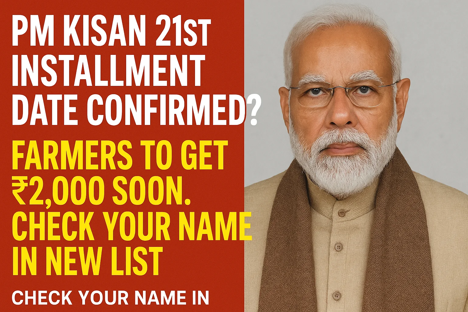 PM Kisan 21st Installment Date Confirmed Farmers to Get ₹2,000 Soon. Check Your Name in New List